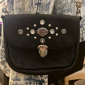 Vintage Harley Davison Black Leather bag